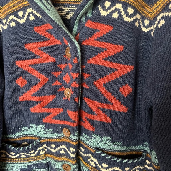 Sundance Wool Cardigan “Rare”Knit Spirit Winds Horse Red/Blue Small EUC - Picture 6 of 15